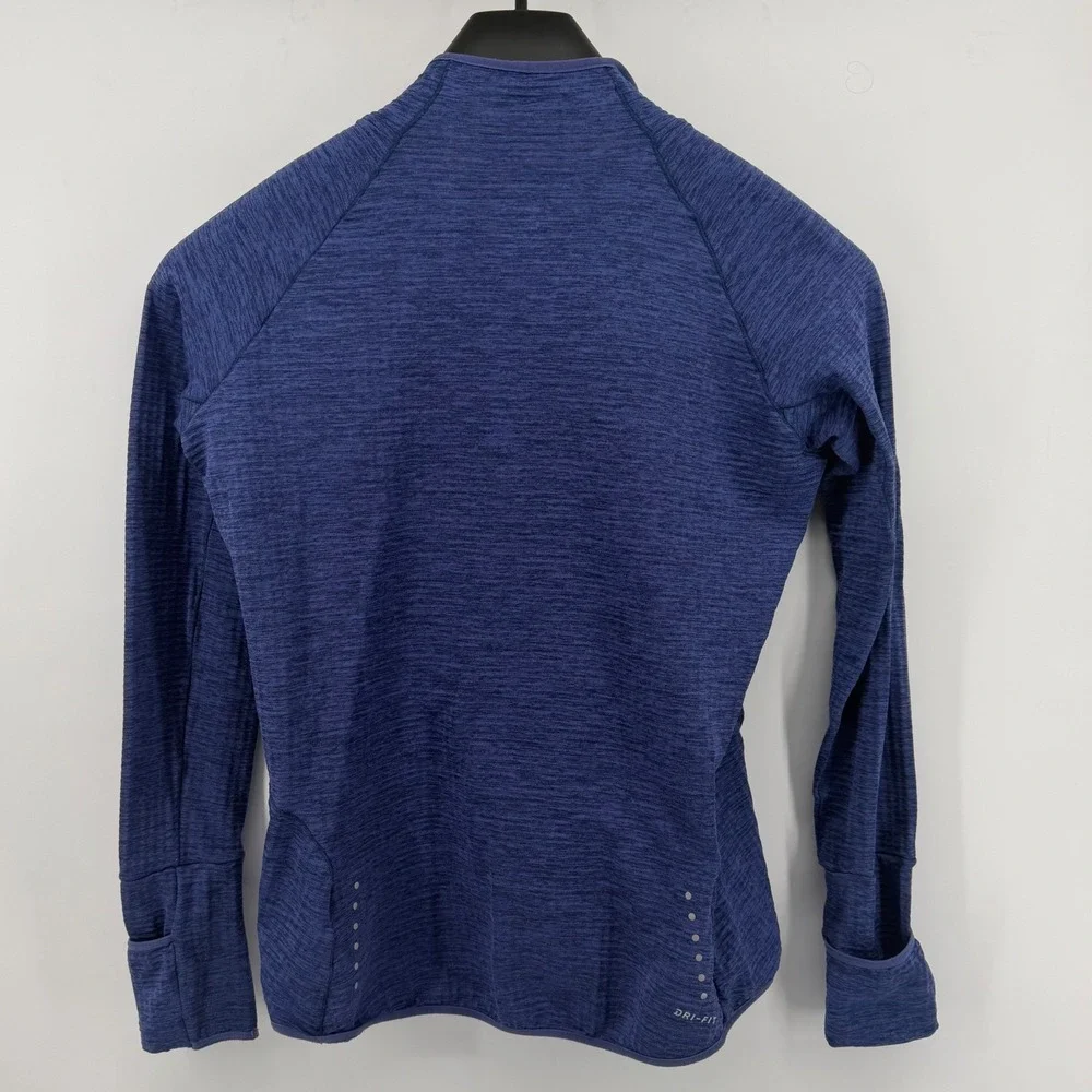 Nike Dri-FIT Quarter Zip Pullover Womens Medium Blue Excellent Space Dye Running